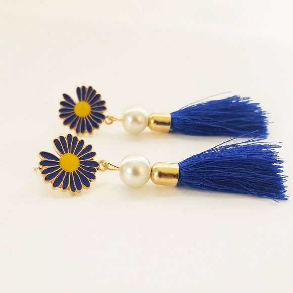 Flower Tassel Earrings - Picture 1 of 2